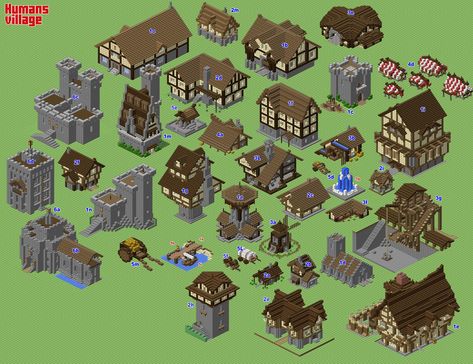 Minecraft Custom Village Layout, Minecraft Town Hall Ideas Medieval, Minecraft Village Design, Minecraft Medieval Village Layout, Minecraft Village Upgrade, Realm Designs, Minecraft Medieval Village, Vila Medieval, Medium House