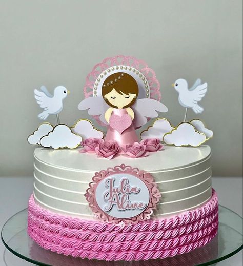 Baptism Cake Girl, Baptism Cake, Baptism Girl, Girl Cakes, Cake Designs, Diaper Cake, Cake Toppers, Baby Shower, Pastel