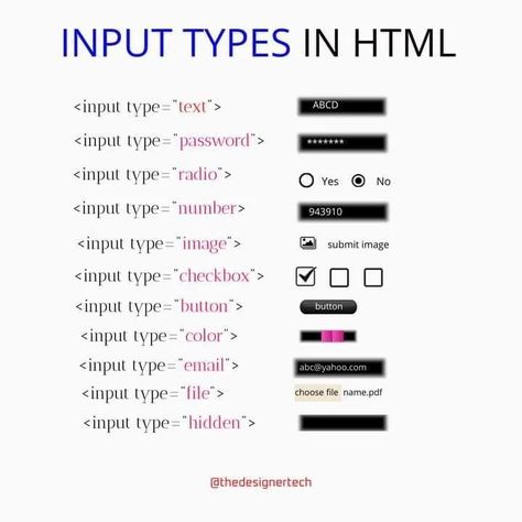 Input types in HTML so practice Computer Basics, Computer