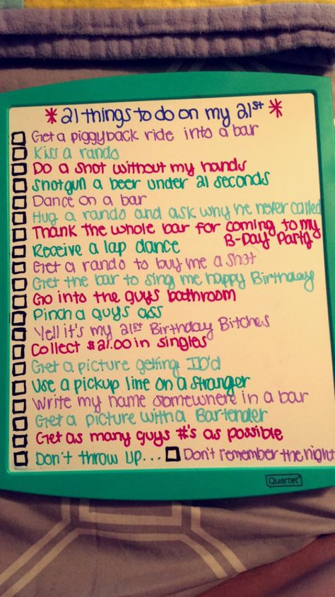 21 things to do on my 21st 21st Birthday Checklist Ideas, What To Do For 21st Birthday, 21st Bday Checklist, 21st Birthday List Of Things To Do, 21st Birthday Trips Ideas, Sign Night 21st Birthday List, 21 Can You Do Sum For Me, 21st Birthday Pregame Ideas, 21 Things To Do On Your 21st Checklist