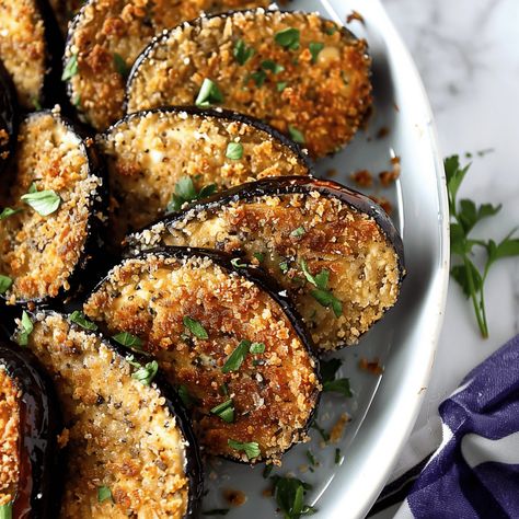 Looking for a healthier twist on traditional fried eggplant while still enjoying all the crunch and flavor? Say hello to these Crispy Oven-Baked Eggplant Rounds! With their savory, golden crust ... Read more Fried Eggplant, Oven Fried Eggplant, Oven Baked Eggplant, Baked Eggplant Recipes, Classic Egg Salad Recipe, Crispy Oven Fries, Classic Egg Salad, Best Macaroni Salad, Eggplant Dishes