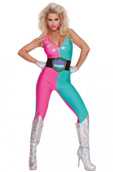 Wrestling Champ Adult Costume Wrestling Costumes, Turquoise Jumpsuit, Wrestling Outfits, Female Wrestling, Women Wrestling, Sports Costume, Up Costumes, Lingerie Costume, Dress Up Costumes