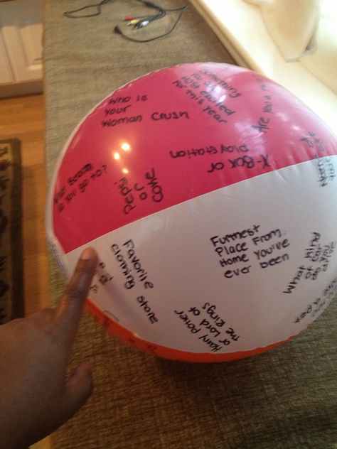 Cool Beach Ball IceBreaker Game! Beach Ball Ice Breaker Questions, Beach Ball Ice Breaker, Vacation Bible School Games, School Ice Breakers, Bible School Games, Swim Banquet, School Icebreakers, Pta Ideas, Ice Breaker Questions