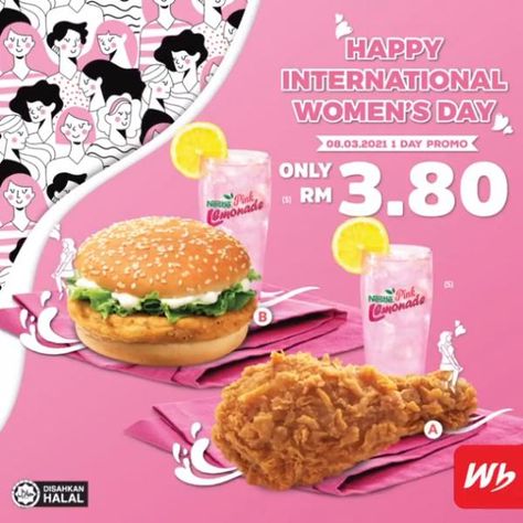 Marrybrown International Women’s Day Promotion only RM3.80 on 8 March 2021 Marry Brown, Product Posters, Food Shoot, Mother's Day Promotion, Modernist Interior, Food Videography, Cafe Posters, 8 Mart, Happy Woman Day