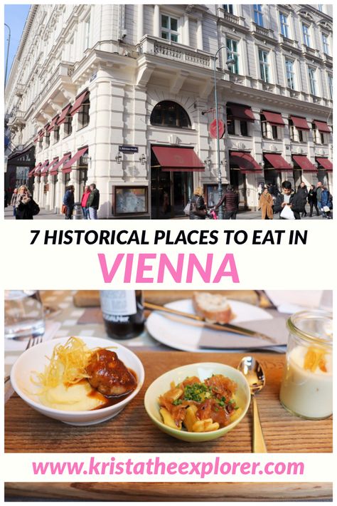 Outside of a building on a corner. Three different traditional Austrian food dishes on small plates. Places To Eat In Vienna, Austria Food, Vienna Restaurant, Vienna Trip, Vienna Food, Vienna Austria Travel, Austria Travel Guide, Things To Do In Vienna, Vienna Christmas