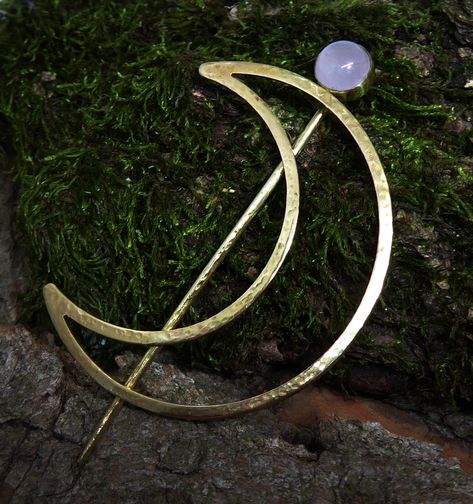 Moon Brooch, Handmade Brass, Delivery Service, Crescent Moon, Crescent, Rose Quartz, Art Inspo, Dream Wedding, Moon