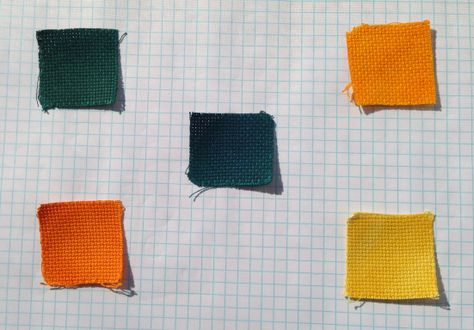 Experimenting with RIT dye & Aida cloth (cross stitch) SleepyKittyStitches.wordpress.com Rit Dye Swatches, Rit Dye Colors Chart Green, Tie Dye Cross Stitch, How To Dye Fabric With Rit, Green Rit Dye Results, Dyeing Aida Cloth, Rit Dye, How To Dye Fabric, Dye