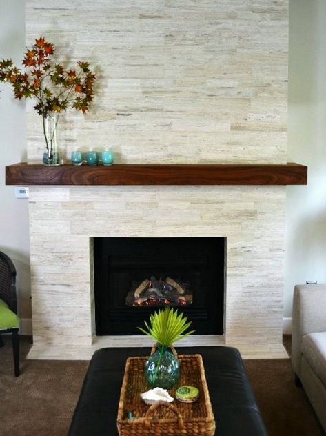 Modern Stone Fireplace, Stone Fireplace Makeover, Fireplace Redo, Fireplace Update, Family Room Fireplace, Corner Fireplace, Fireplace Remodel, Diy Fireplace, Home Fireplace