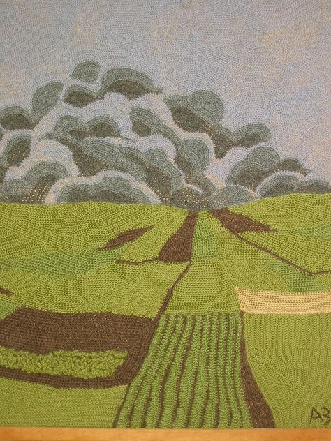 Landscape Quilt, Knit Art, Custom Crochet, Freeform Crochet, Crochet Tapestry, Painting Painting, Tapestry Crochet, Needle Art, Crochet Art