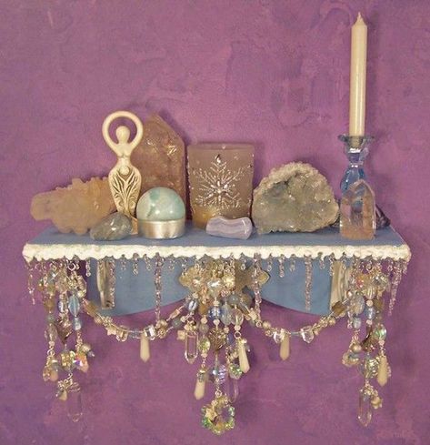 Wall Altar, Deco Tv, Sacred Space Altar, Spiritual Wall Decor, Pagan Decor, Crystal Altar, Meditation Altar, Witches Altar, Colors Wedding