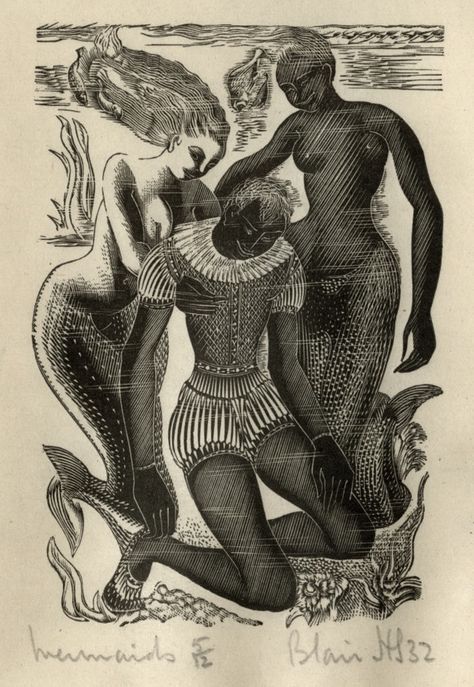 Two Mermaids, Medieval Illustration, Mami Wata, Engraved Illustration, Mermaid Illustration, Siren Mermaid, Water Nymphs, Engraving Illustration, Black Mermaid