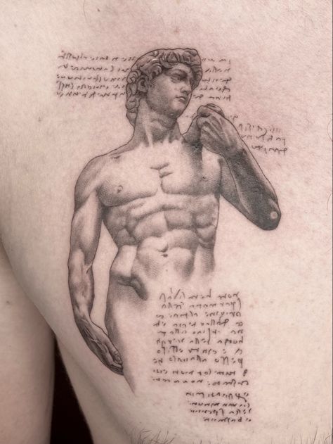 Michelangelo Tattoo Leonardo Da Vinci Tattoo, David Tattoo Michelangelo, King David Tattoo, Michaelangelo Tattoos, Renesance Tattoo, David Statue Tattoo, Statue Of David Tattoo, Statue Tattoos, Michelangelo Tattoo