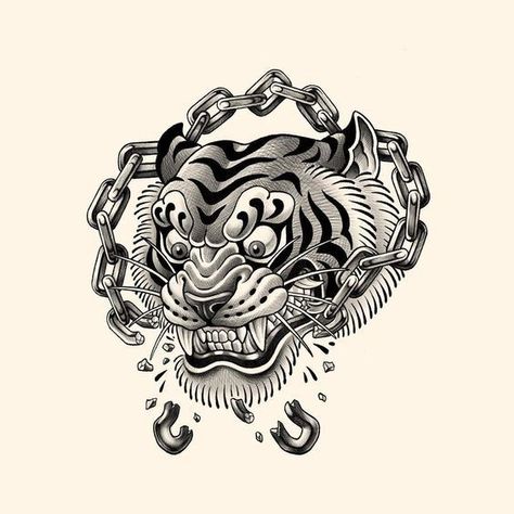 Head Tattoo Design, Tiger Head Tattoo, Japanese Tiger Tattoo, Japanese Tattoos For Men, Traditional Tattoo Flowers, Tiger Tattoo Design, Traditional Tattoo Sleeve, Tattoo Inspiration Men, Old School Tattoo Designs