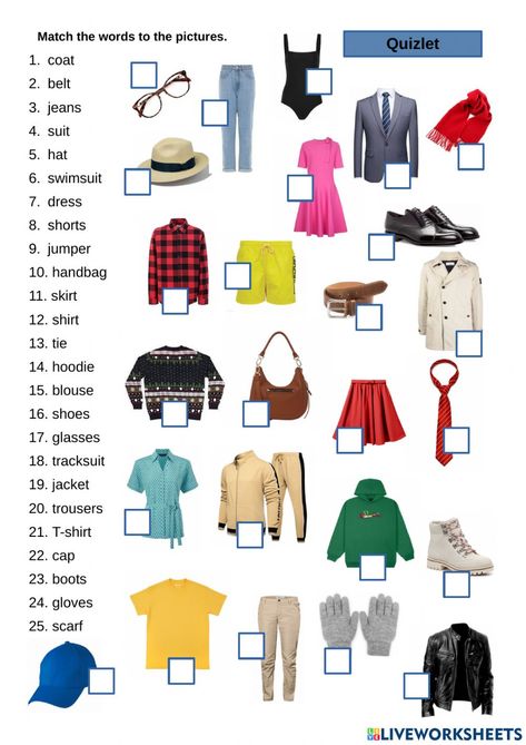 Fashion Vocabulary Words, Clothes Activities For Kids, English Clothes Vocabulary, Clothes Worksheets For Kids Activities, My Clothes Worksheet, Clothes In English Vocabulary, Fashion Activities, Vocabulary Activities Elementary, Esl Clothes Worksheet