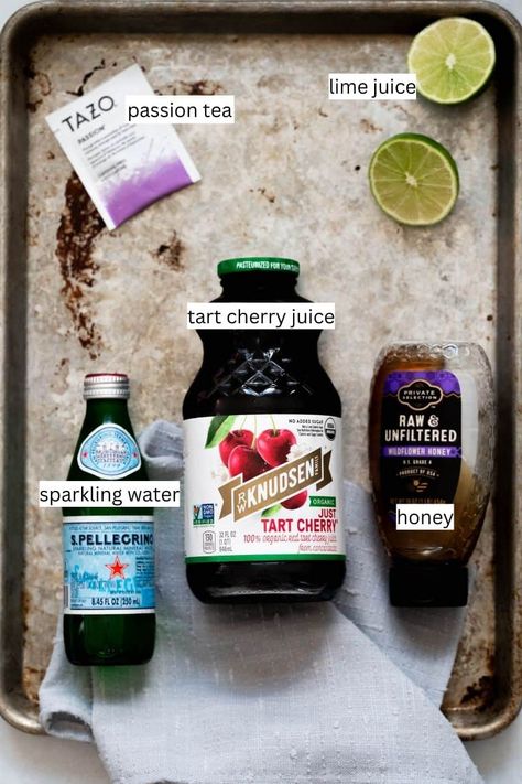 Tarte Cherry Juice Mocktail For Sleep, Cherry Drink For Sleep, Tart Cherry Juice Mocktail Recipe, Non Alcoholic Night Cap, Medicinal Mocktails, Bedtime Mocktail Recipe, Cherry Juice Mocktail Recipe, Tart Cherry Juice Mocktail For Sleep, Cherry Mocktail Recipe