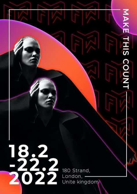 London Fashion Week 2022 /POSTER DESIGN/ on Behance Fashion Show Design Poster, Fashion Week Poster Design, Fashion Show Poster Design Ideas, Fashion Exhibition Poster Design, 2022 Poster Design, Fashion Event Poster, Tiktok Poster, Fashion Show Poster Design, Fashion Design Poster