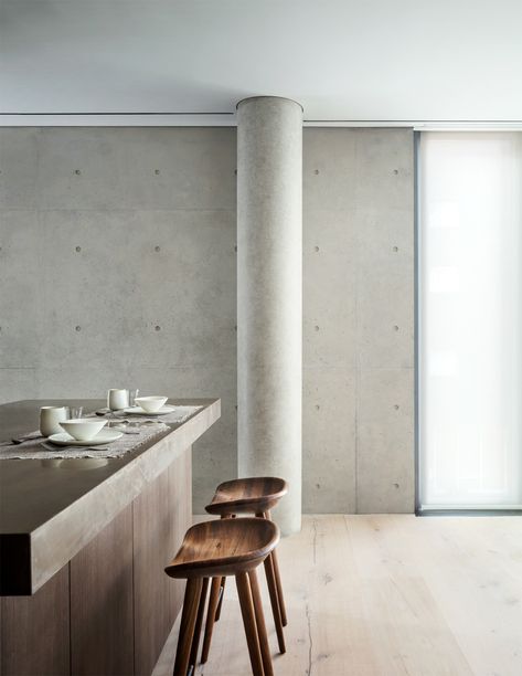 Tadao Ando Interior, Tadao Ando House, Koshino House, New York City Penthouse, New York Buildings, Japanese Architect, Tadao Ando, Granite Flooring, Residential Architect