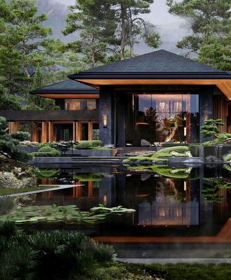 Modern Japanese House Exterior, Japanese House Exterior, Japanese Exterior, Modern Japanese House, Modern Japanese Architecture, Zen House, Japanese Home Design, Japanese Style House, Architect Design House