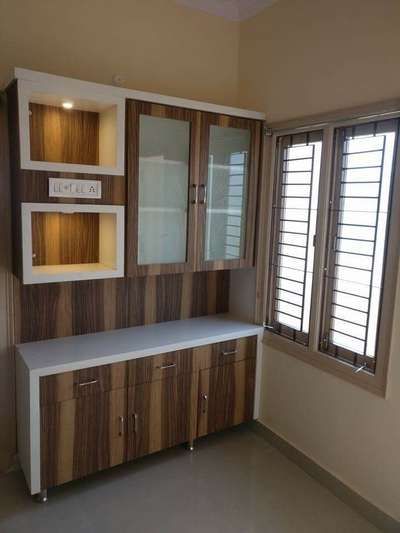 Designs by Carpenter Kerala Carpenters, Ernakulam | Kolo Minimalist Crockery Unit, Simple Crockery Unit, White Crockery Unit, Contemporary Crockery Unit, Glass Crockery Unit, Wooden Crockery Unit, Crockery Shelf, Modern Crockery Unit, Black Crockery