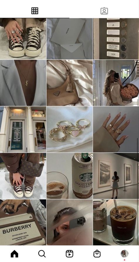 Neutral Spring Aesthetic, Clean Instagram Feed Ideas, Clean Girl Aesthetic Instagram Feed, Clean Girl Instagram Feed, Spring Instagram Feed, Brown Instagram Feed, Philippines Instagram, Brown Grid, Instagram Feed Goals