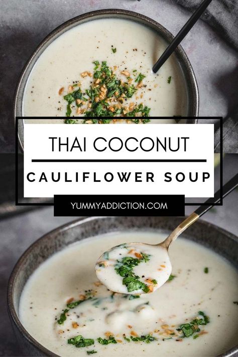 Mermaid Diet, Thai Cauliflower, Coconut Cauliflower, Soup Thai, Soup With Coconut Milk, Cauliflower Soup Recipes, Coconut Soup, Thai Coconut, Head Board