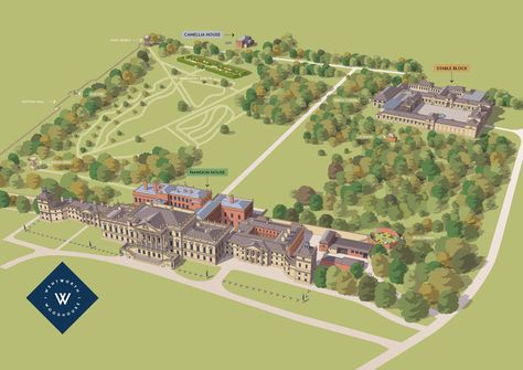 Wentworth Woodhouse Floorplan, Wentworth Woodhouse, School Building Design, House Plans Mansion, Building Concept, Castle House, Mansions Homes, Fantasy House, Fantasy Castle