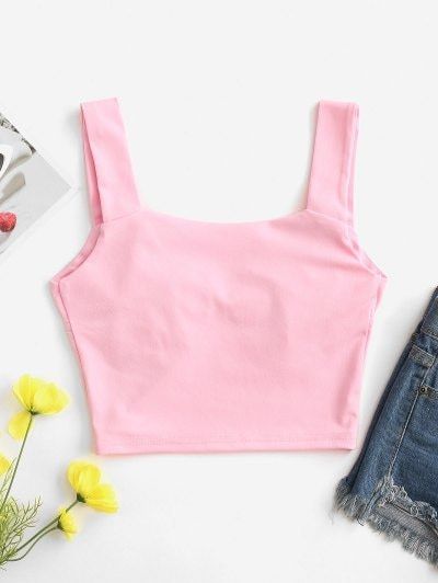 Light Pink Crop Top Outfit, Tops Rosas, Shuffles Clothes, Crop Top Rosa, Cute Pink Tops, Saree Aesthetic, Light Pink Tank Top, Outfit Shuffles, Light Pink Crop Top