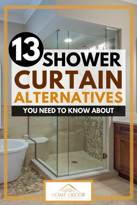 13 Shower Curtain Alternatives You Need To Know About. Article by HomeDecorBliss.com #HomeDecorBliss #HDB #home #decor Curtain Ideas For Living Room, Living Room Curtain Ideas, Room Curtain Ideas, Curtain Alternatives, Hookless Shower Curtain, Gold Shower Curtain, Elegant Shower Curtains, Diy Shower Curtain, Living Room Curtain