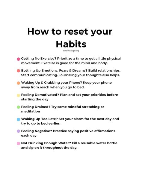 Good Habits To Build, Good Habits To Do Everyday, How To Build Good Habits, Creating Good Habits, How To Change Your Habits, Health Reset Plan, Easy Habits To Start, How To Change Habits, How To Reset Your Life