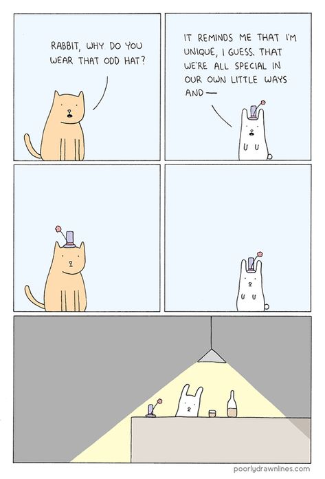 O is for Odd | Community Post: Why "Poorly Drawn Lines" Is Your New Favourite Web Comic Poorly Drawn Lines, Simple Comic, The Awkward Yeti, Funny Animal Comics, Web Comic, Fun Comics, Cute Comics, Sarcastic Humor, Comic Strip