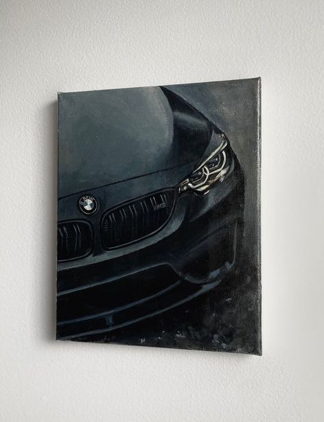 Bmw Canvas Painting, Car Painting Ideas On Canvas, Cars Canvas Painting, Bmw Painting, Bmw Drawing, Car Painting Canvas, Car Canvas Painting, Cars Painting, Bmw Art