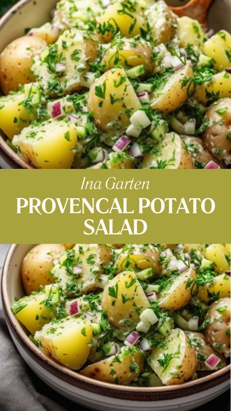 Ina Garten Provencal Potato Salad Ina Garten Dressing Recipe, Ina Garten Potato Salad Recipe, French Potato Salad Ina Garten, Arugula Potato Salad, Tarragon Potato Salad, Red Potato Recipes Healthy, Herby Potato Salad, Vinegar Based Potato Salad, Potato Salad Ina Garten