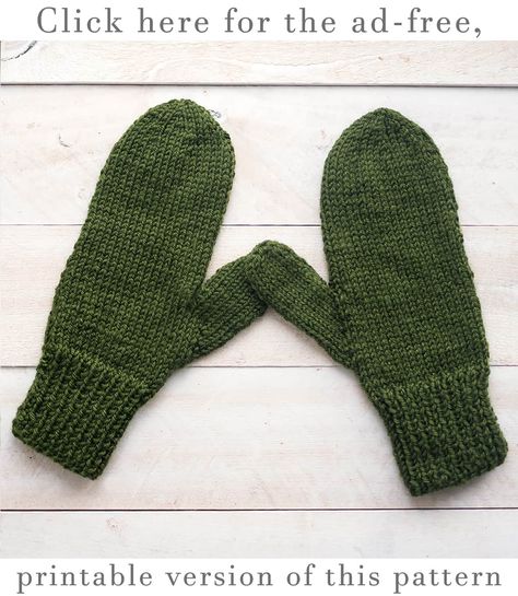 Easy Straight Needle Mittens Knitting Pattern - Knitted Mittens Free Pattern Two Needles, Flat Knit Mittens Free Pattern, Two Needle Mitten Pattern Free, Easy Mittens Knitting Pattern Free, Knit Mittens Pattern, Mittens Knitting Pattern, Mittens Knit, Knitting Gloves Pattern, Knitted Gloves Mittens