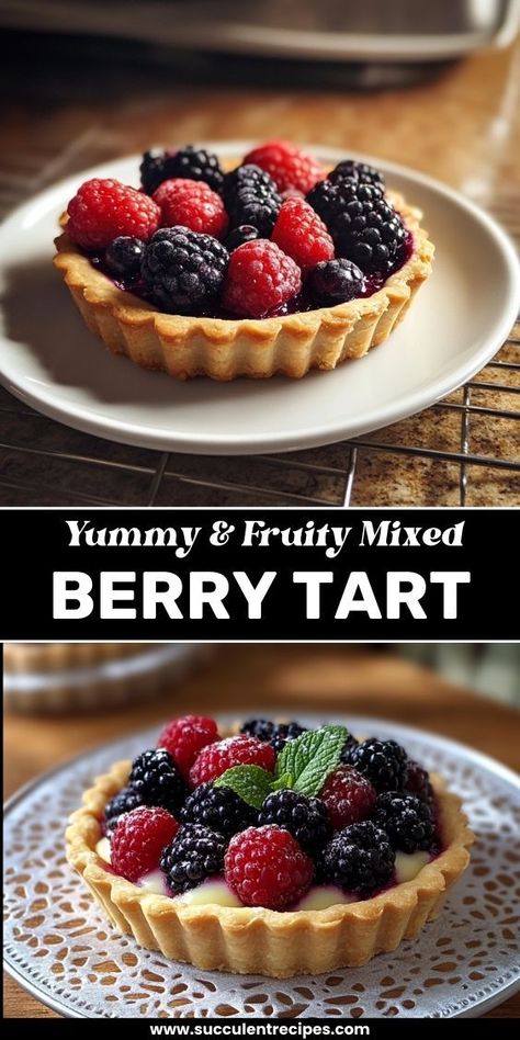 Indulge in this Mixed Berry Tart with zesty Lemon Custard. The creamy, tangy custard paired with juicy berries and a crisp crust makes it the perfect refreshing dessert for any season. Fruit Tart Recipe Easy, Easy Custard, Vanilla Cream Filling, Fruit Tart Recipe, Backyard Parties, Lemon Custard, Tart Filling, Berry Tart, Low Sugar Diet