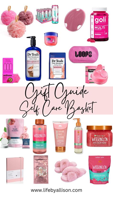 Self care gift, gift for her, gift idea, self care gift bsket, gift guide Diy Self Care Box Ideas Gift, Self Care Present Ideas, Face Care Gift Basket Ideas, Diy Self Care Box Ideas, Small Self Care Gifts, Face Care Gift Basket, Birthday Gifts Skin Care, Self Care Kit Ideas, Self Care Basket Ideas For Women