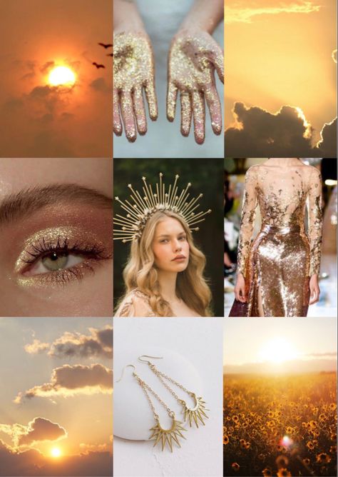 Moon And Sun Aesthetic Outfits, Greec Godess Aesthetic, Greece Goddess Aesthetic, Alectrona Goddess Aesthetic, Goddess Of Sun Aesthetic, Golden Greek Goddess Costume, Sun And Moon Costume Aesthetic, Hemera Goddess Greek Mythology, Greek Gods And Goddesses Birthday Party