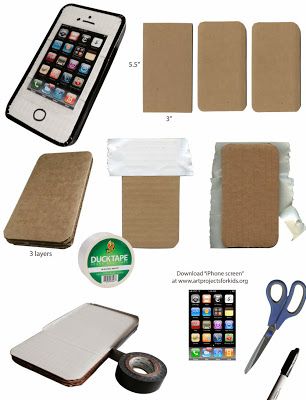 Iphone Craft, Cardboard Kids, Craft Cardboard, Make A Phone Case, Iphone Tutorial, Duct Tape Projects, Kids Cell Phone, Phone Craft, Cardboard Crafts Kids