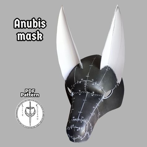 Anubis inspired mask/helmet PDF file patterns/templates for EVA foam. This printable PDF patterns includes all the parts of the mask. This is a base designed by me and inspired from the Ancient God and you can use it for your cosplay or original costumes, feel free to modify and add details or whatever you like. The size it's proportionate to me (height 1.65 cm), so if you want to make it bigger or smaller you have to scale the patterns as well. You only need a regular printer and you can enjoy Cat Skull Mask, Diy Eva Foam, Eva Foam Helmet, Anubis Costume, Helmet Template, Anubis Mask, Foam Cosplay, Paper Mache Mask, Doctor Mask