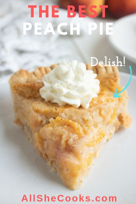 One of the best peach dessert recipes around! This peach pie is over the top delicious and is perfect all year long. We especially love it when peaches are in season and can use fresh peaches. #dessertrecipe #bestdesserts #easydessertrecipes #pieday #dessertsallthetime Peach Pie Recipe, Budget Desserts, Peach Dessert, Peach Pie Recipes, Dried Peaches, Peach Dessert Recipes, Peach Recipes, Fruity Treats, Cake Decorating Set