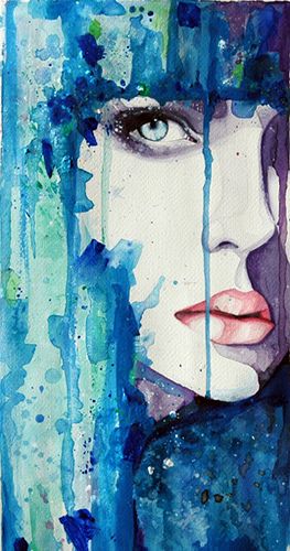 This is a stunning example of the effect that can be created from the use of watercolours, The subtle tones of skin are contrated greatly by the strong colours in her hair Art And Illustration, Watercolor Portraits, Pics Art, Art Watercolor, Portrait Art, Design Branding, Love Art, Colorful Art, Amazing Art