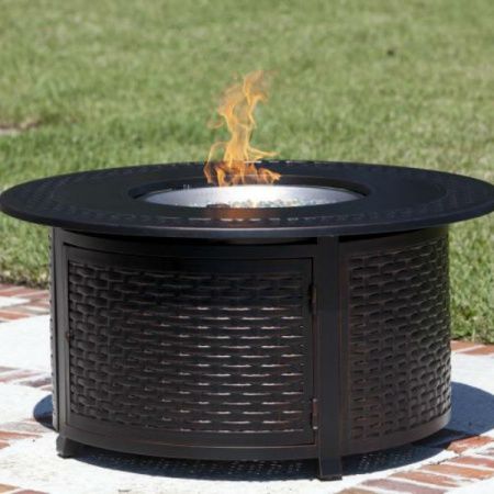 Bellante Woven Gas Fire Pit | WoodlandDirect.com: Outdoor Fireplaces: Fire Pits - Gas, Fire Sense #LearnShopEnjoy Fir Pit, Fire Pit Propane, Round Fire Pit Table, Gas Fire Pits, Fire Pit Materials, Fire Pit Art, Outdoor Fire Table, Natural Gas Fire Pit, Outdoor Fire Pit Table