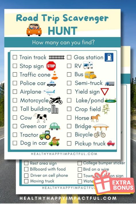 free printable road trip scavenger hunts for the car Free Printable Road Trip Activities, Car Ride Activities For Adults, Free Printable Road Trip Games, Travel Games For The Car, Road Sign Scavenger Hunt, Travel Activities For Kids, Car Ride Activities, Printable Road Trip Games, Road Trip Books