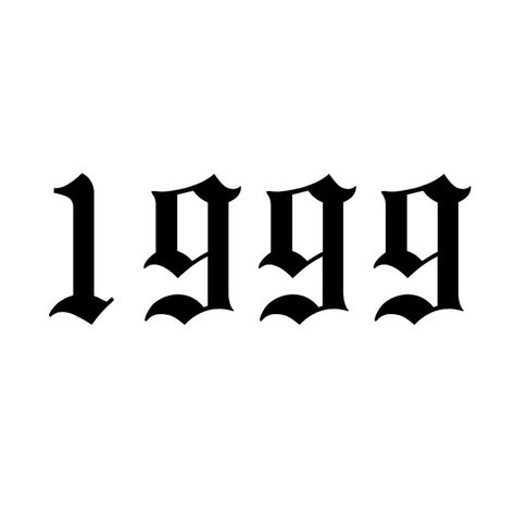 1998 Tattoo Font, Old English Font Tattoo, 1998 Tattoo, Twins Tattoo, Old English Tattoo, Best Tattoo Fonts, Number Tattoo Fonts, Year Ring, Tattoo Homme