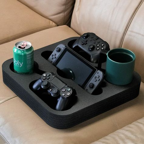 Small Game Room Furniture, Game Room Essentials, Game Room With Couch, Mens Room Accessories, Gaming Room Couch, Fun Game Room Ideas, Small Game Room Ideas For Adults, Mens Game Room Ideas, Small Teen Hangout Room