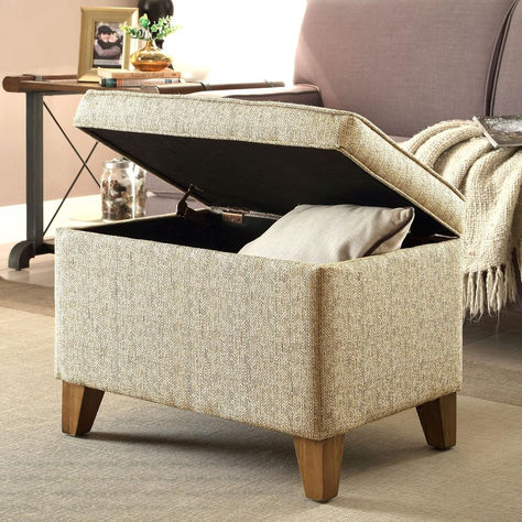 Homepop Home Decor | Medium Square Storage Ottoman with Hinged Lid | Ottoman with Storage for Living Room & Bedroom, Tan Storage For Living Room, Square Storage Ottoman, Ottoman With Storage, Rectangle Ottoman, Ottoman Styling, Cubby Houses, Garage Shelving, Upholstered Storage, Shoe Storage Cabinet