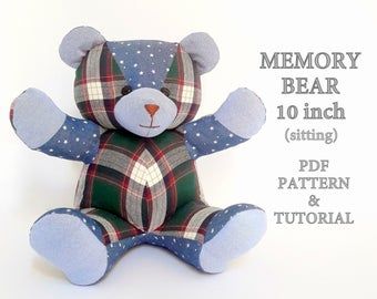 Memory Teddy Bear, Memory Bears Pattern Free, Memory Bear Pattern, Sewing Soft Toys, Bear Template, Teddy Bear Patterns Free, Memory Bears Pattern, Bear Patterns Free, Teddy Bear Sewing Pattern