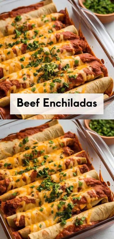 Homemade Beef Enchiladas. Flavorful ground beef wrapped in soft tortillas, baked to perfection, and topped with cheese and sauce. Perfect for taco night or anytime you crave Mexican food! Soft Taco Recipe Ground Beef, Enchiladas Beef, Beef Enchiladas Recipe, Shredded Beef Enchiladas, Soft Tortillas, Easy Beef Enchiladas, Beef Enchilada Recipe, Ground Beef Enchiladas, Beef Wraps