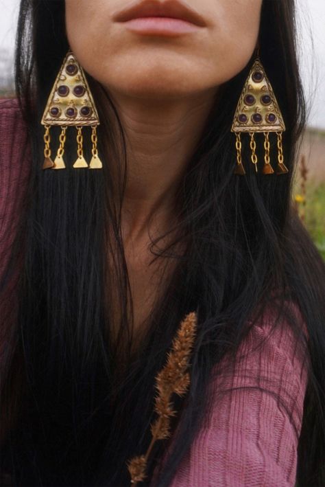 Zerynthia Earrings, Black Sea Jewelry, Sarmatian, Silk Road,thracian Ancient Adornments, Steppes, Ethnic, Traditional, Goddess, Accessories - Etsy UK Persian Jewelry Aesthetic, Ancient Indian Jewelry, Jordanian Jewelry, Romani Jewelry, Prehistoric Jewelry, Goddess Accessories, Ancient Earrings, Post Edit, Ancient Jewels