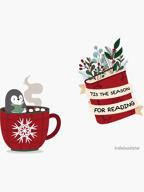 Christmas And Books Aesthetic, Christmas Kindle Stickers, Christmas Bookish Stickers, Christmas Book Stickers, Kindle Background, Merry Bookmas, Book Wallpapers, Christmas Illustration Design, Books Journal