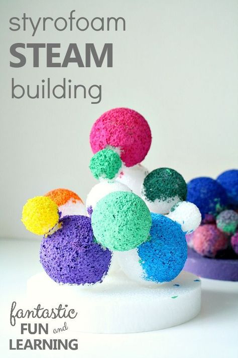 Styrofoam STEAM building challenge for kids...try this as a maker space activity or after school project for school age kids Craft Ideas For School, Space Activity, After School Activity, Building Challenge, School Age Activities, Steam Ideas, Maker Space, Space Activities, Creative Curriculum